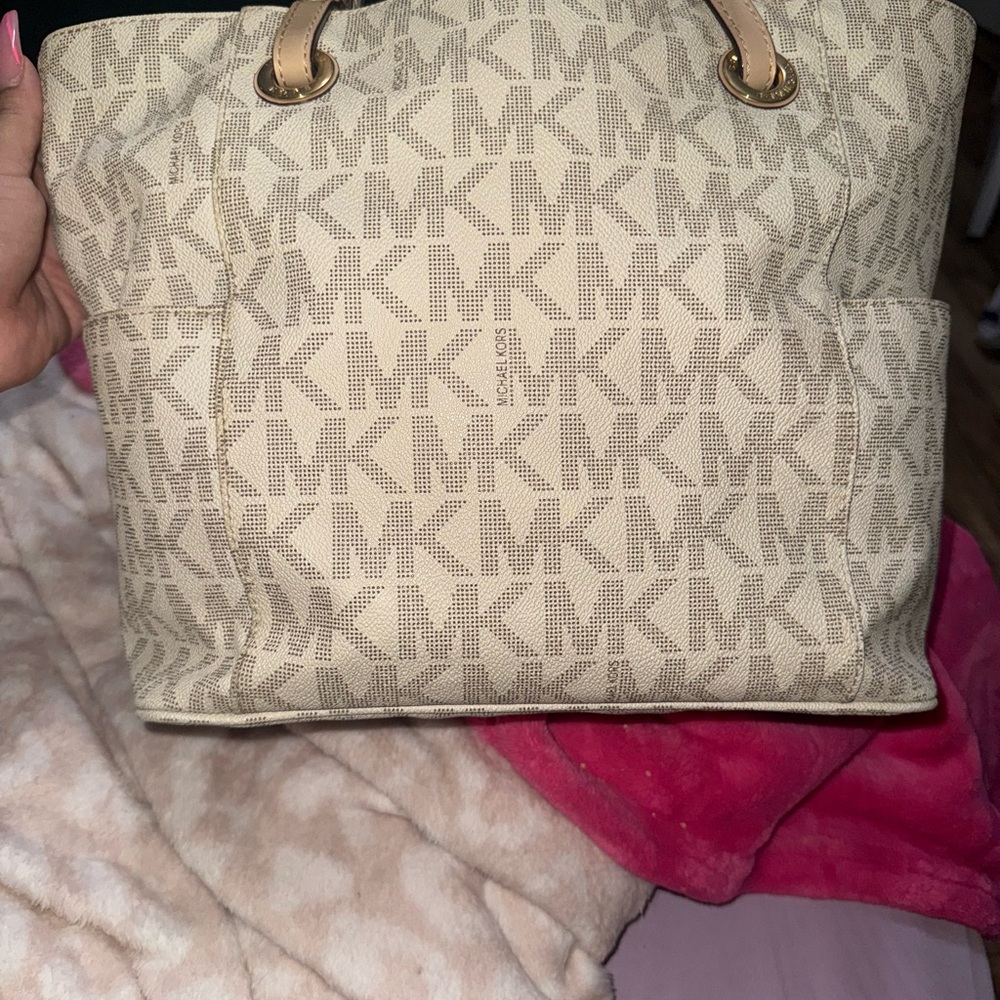 Michael Kors Cream Monogram Tote Bag
